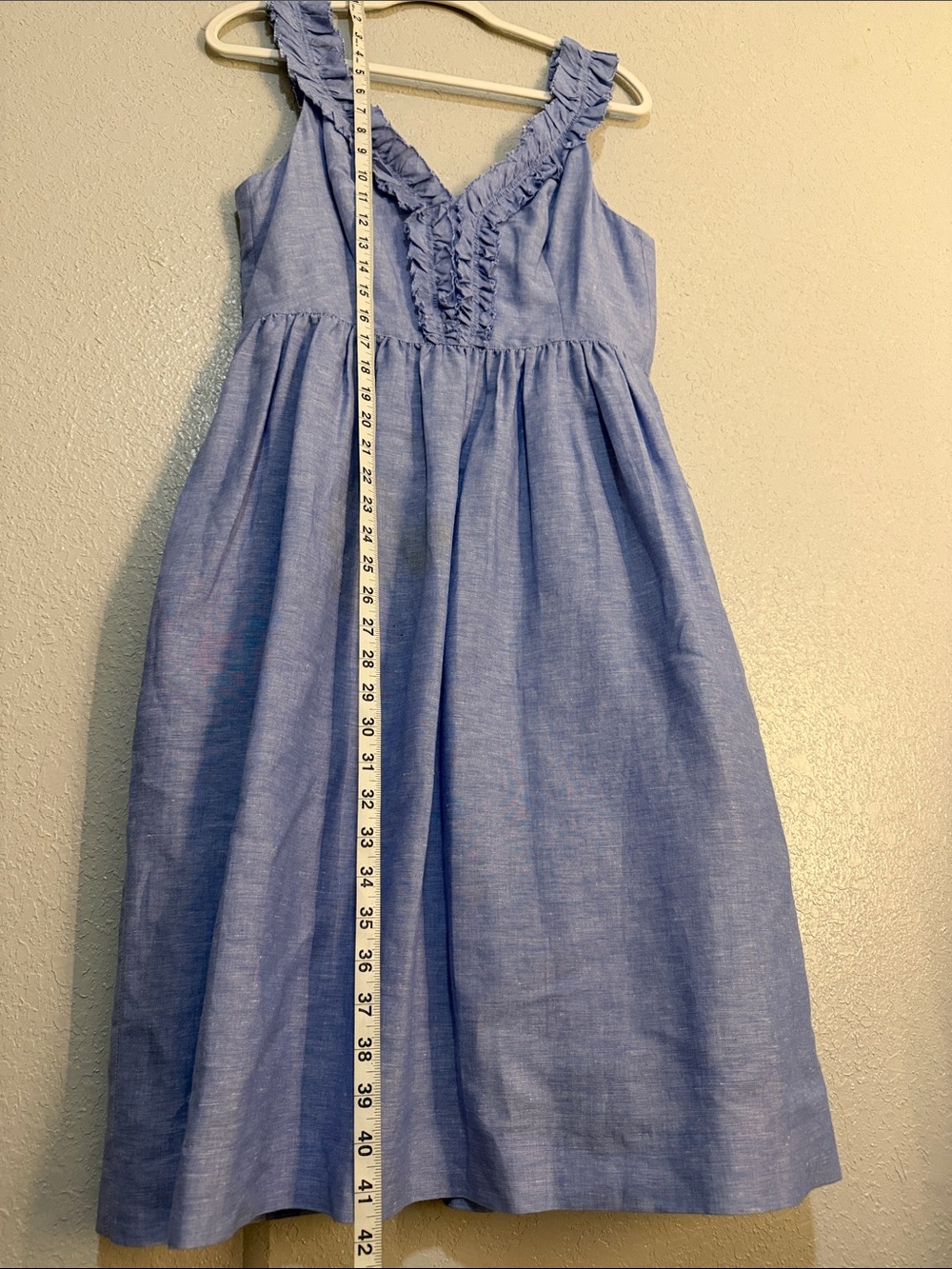 Blue Ruffle V-Neck Sundress - Picture 6 of 6